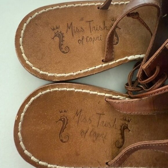 Miss Trish of Capri Leather Gladiator Sandals Size 37 1/2 - Picture 4 of 4